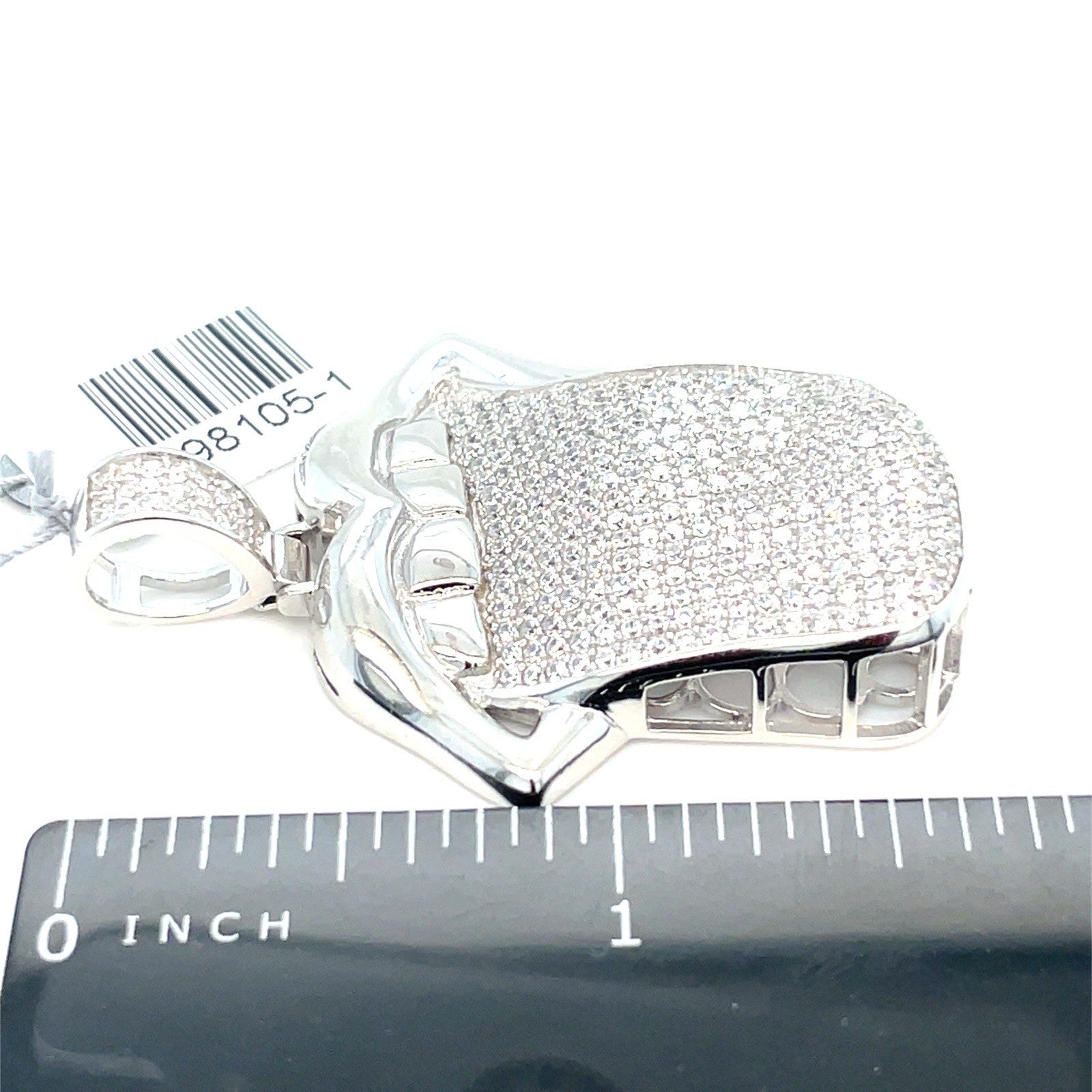 925 Sterling Silver CZ Tongue Sticking Out Pendant 10.20g 3