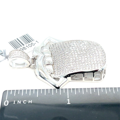 925 Sterling Silver CZ Tongue Sticking Out Pendant 10.20g 3