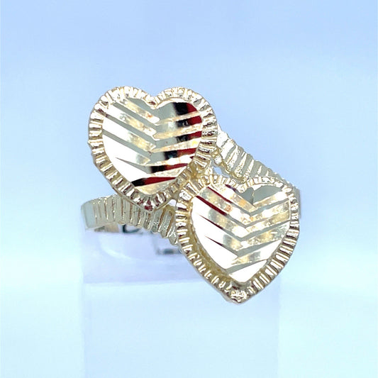 10k Yellow Gold Women’s Hearts Ring 3.76g Size 70