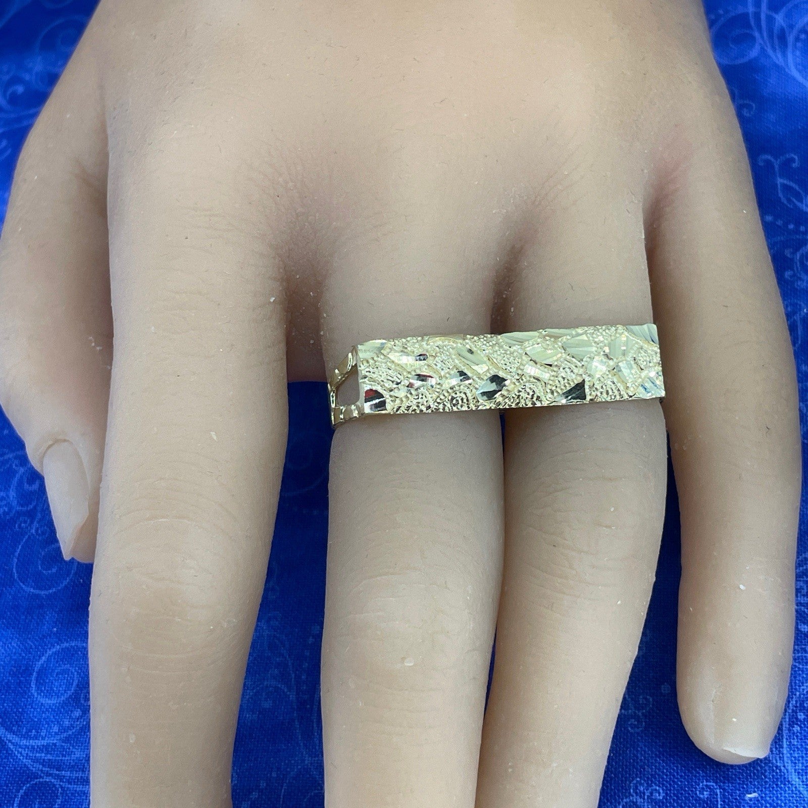 10k Yellow Gold 2 Finger Nugget Ring 5.56g Size 8.5/9.53