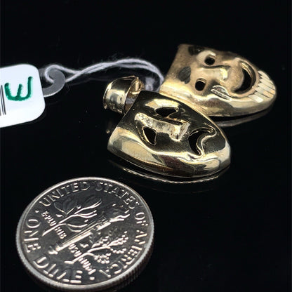 10k Yellow Gold Smile Now Cry Later Pendant 3.50g2