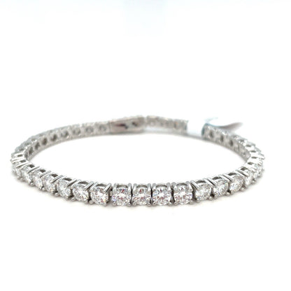 925 Sterling Silver Women’s 7” Moissanite Tennis Bracelet 12.80g 4mm 10CTW0