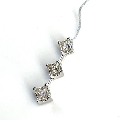 14k White Gold Princess Cut Diamond Pendant 2.20g I/j 1CTW I16