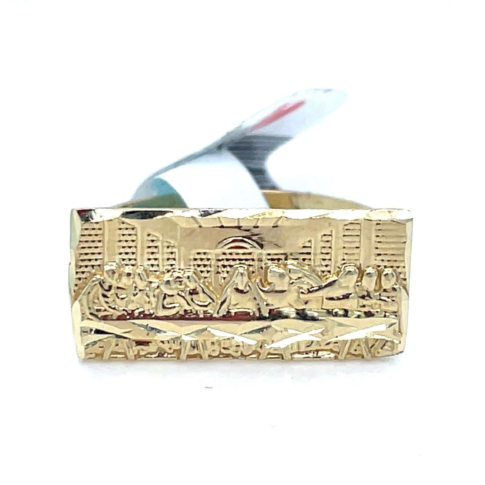 10k Yellow Gold Last Supper Ring 1.80g Size 6.50