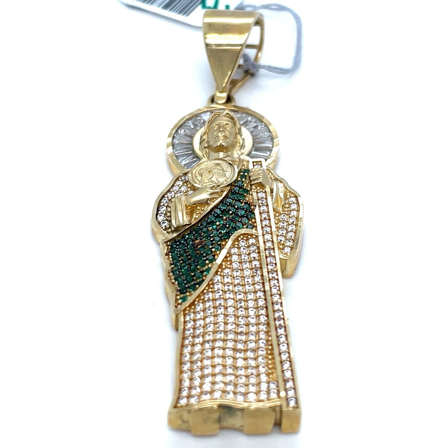 10k Yellow Gold CZ San Judas Pendant 9.70g1
