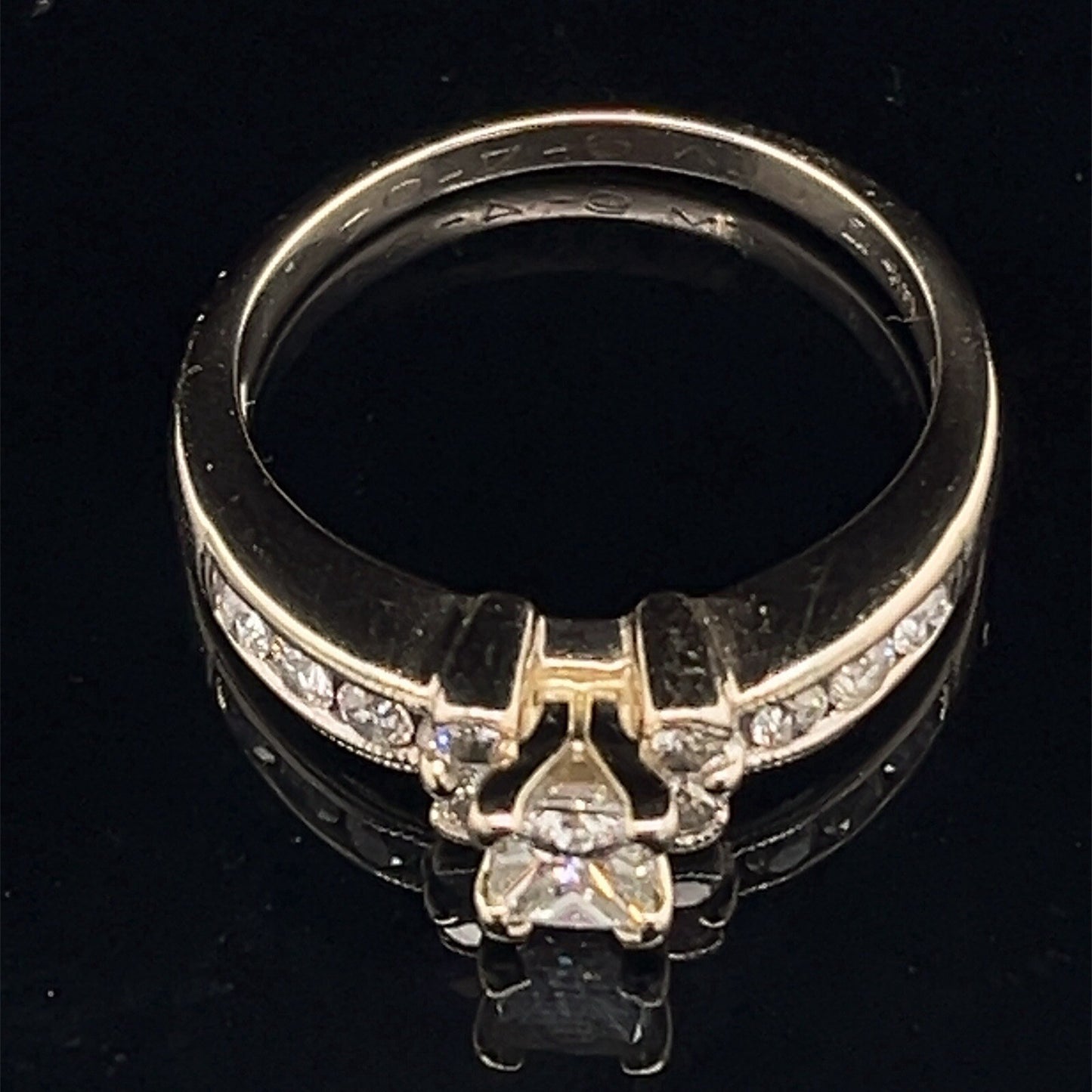 14 karat white gold princess cut VS diamond ring .8ctw size 7.253