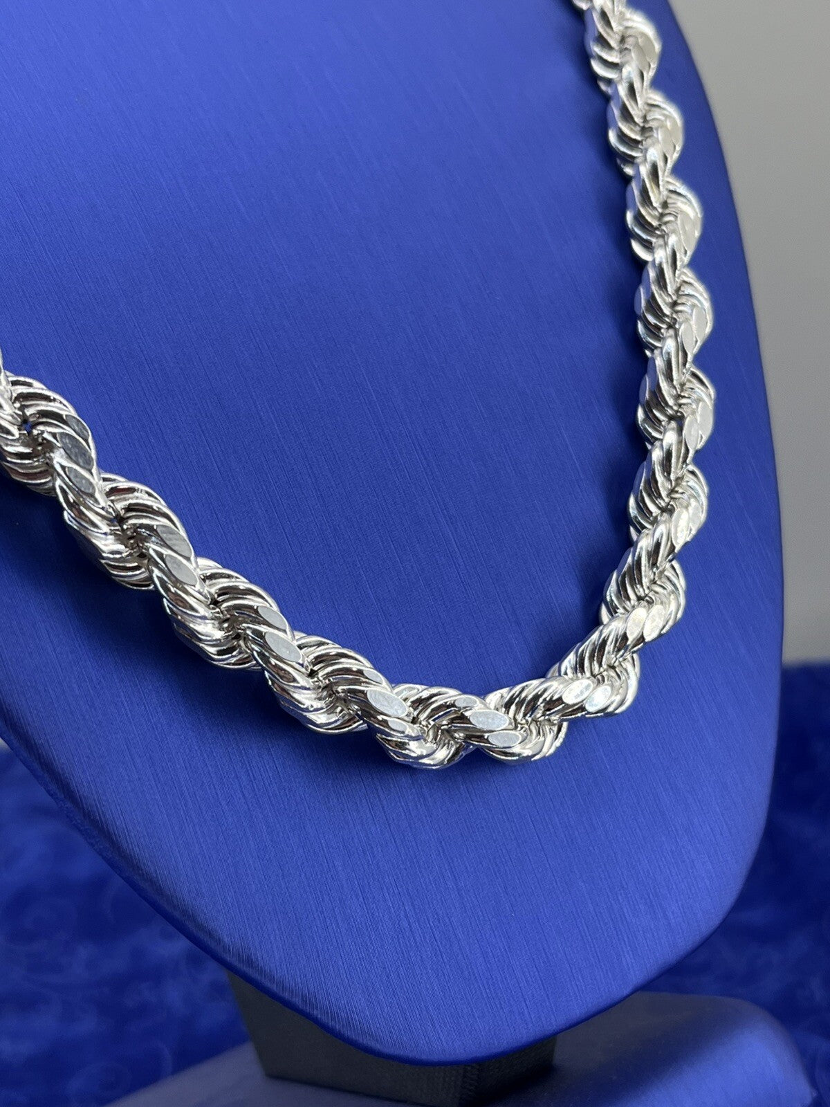 26” 925 Silver Hollow Rope Necklace 10mm 95.6g1