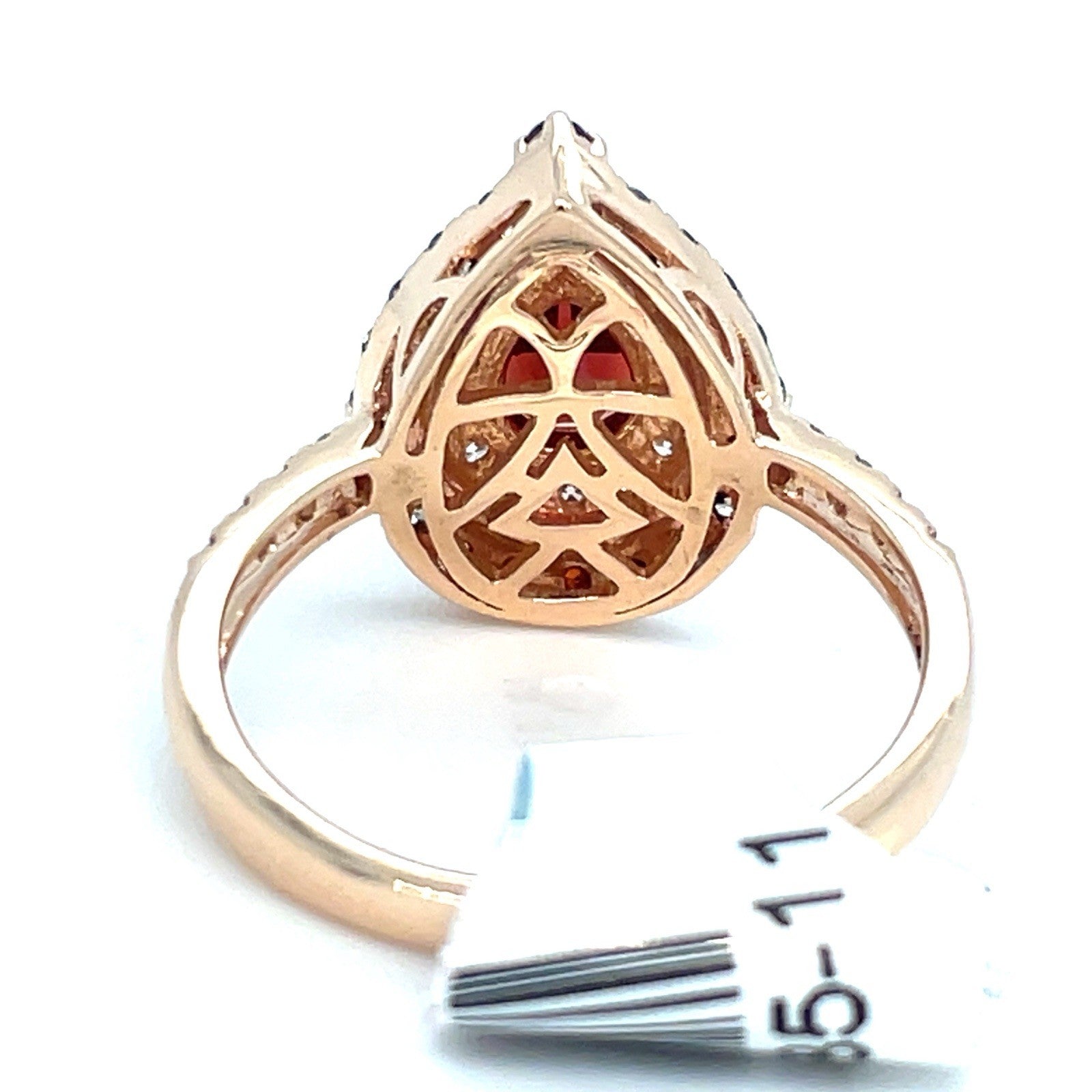 14K Yellow Gold Women’s Levian Garnet Diamond Ring 4.10g .75CTW Size 83