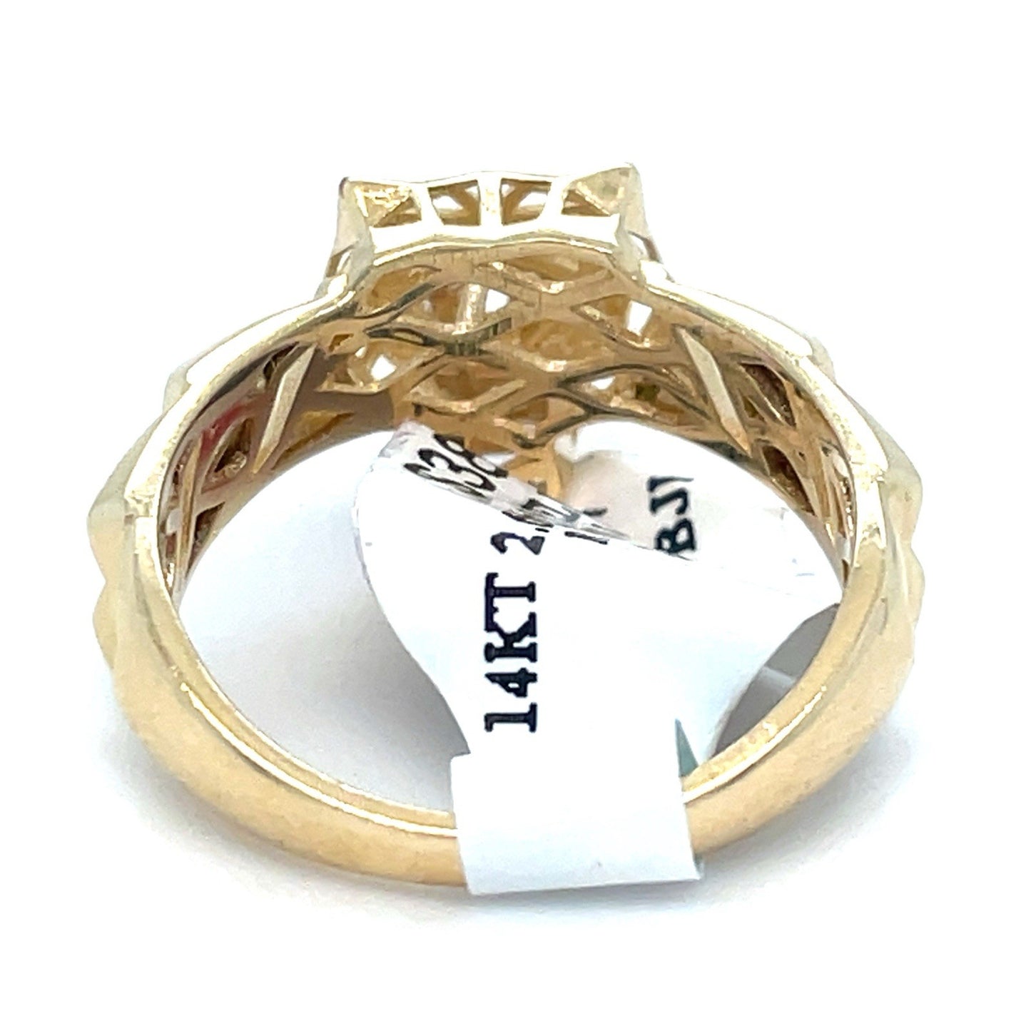 14k Yellow Gold CZ Open Jaguar Ring 2.66g Size 72