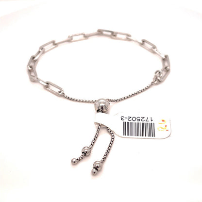 925 Sterling Silver Lariat Paper Clip Bracelet 4.40g2