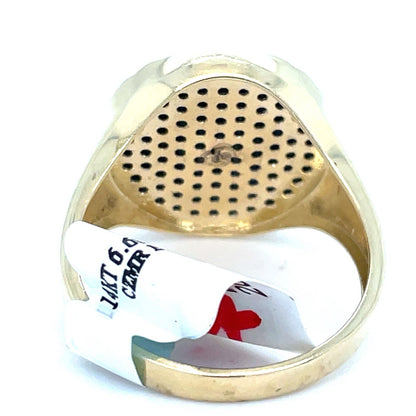 14k Yellow Gold Black CZ Eagle Ring 6.60g Size 102