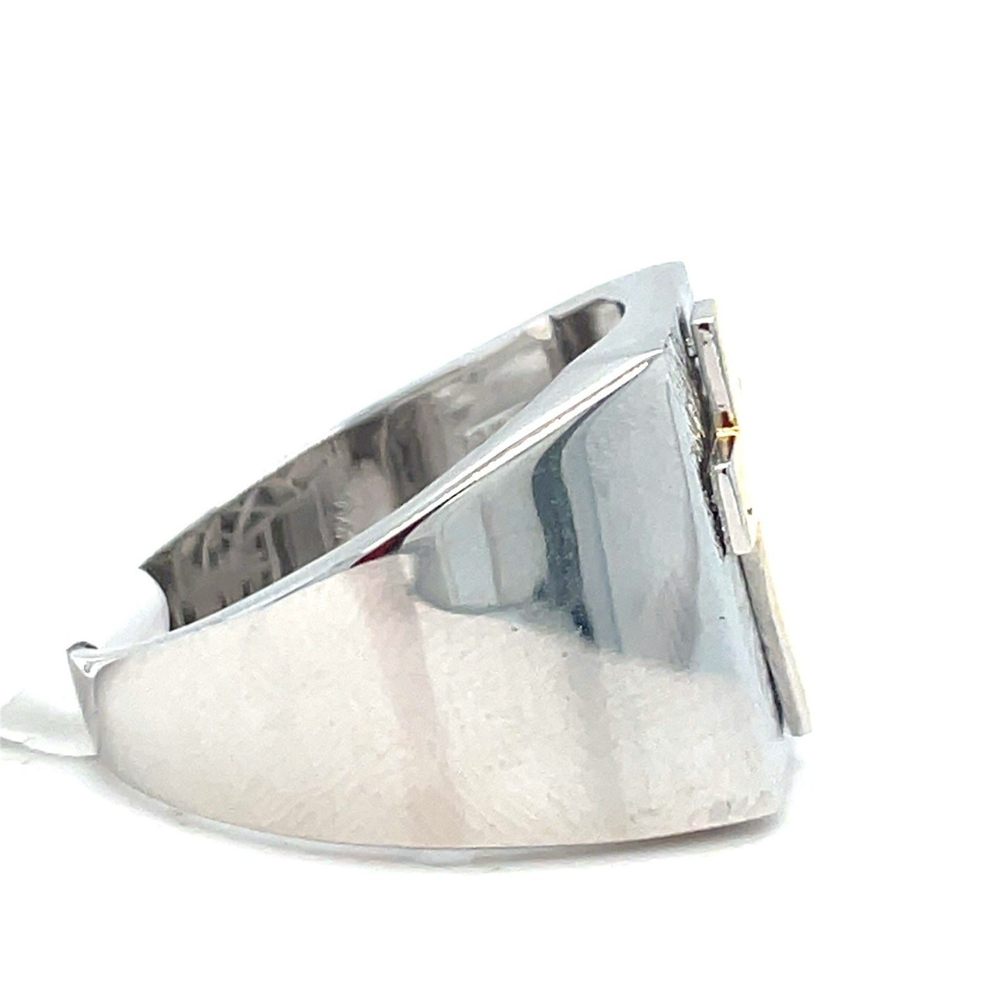 925 Sterling Silver Two Tone Cross Ring 6.90g Size 101