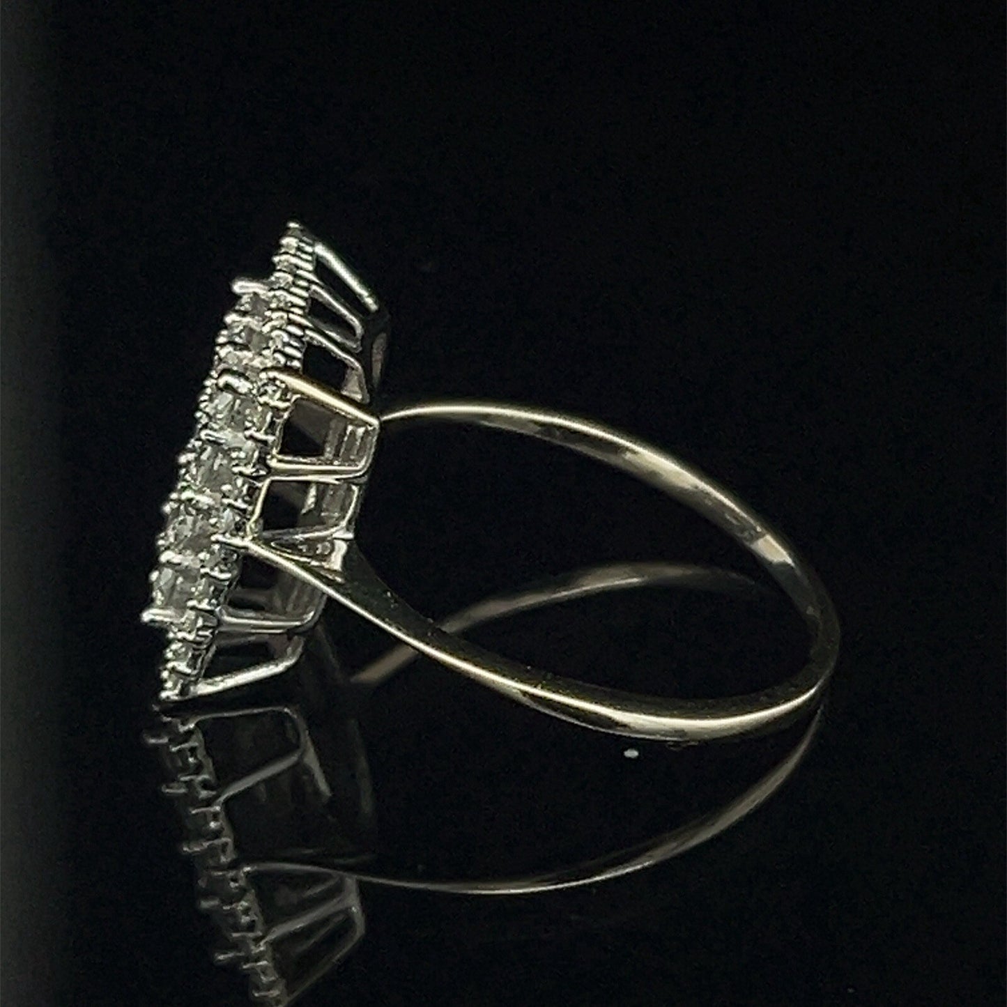 14 karat white gold rectangle diamond cluster ringG-H SI  .77 CTW size 72