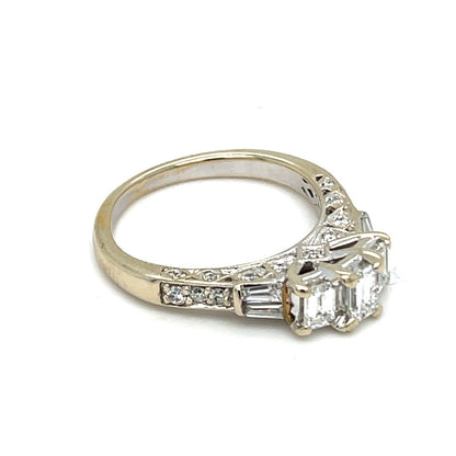 14K White Gold Women’s Diamond Ring 4.3g 1.2CTW Size 72