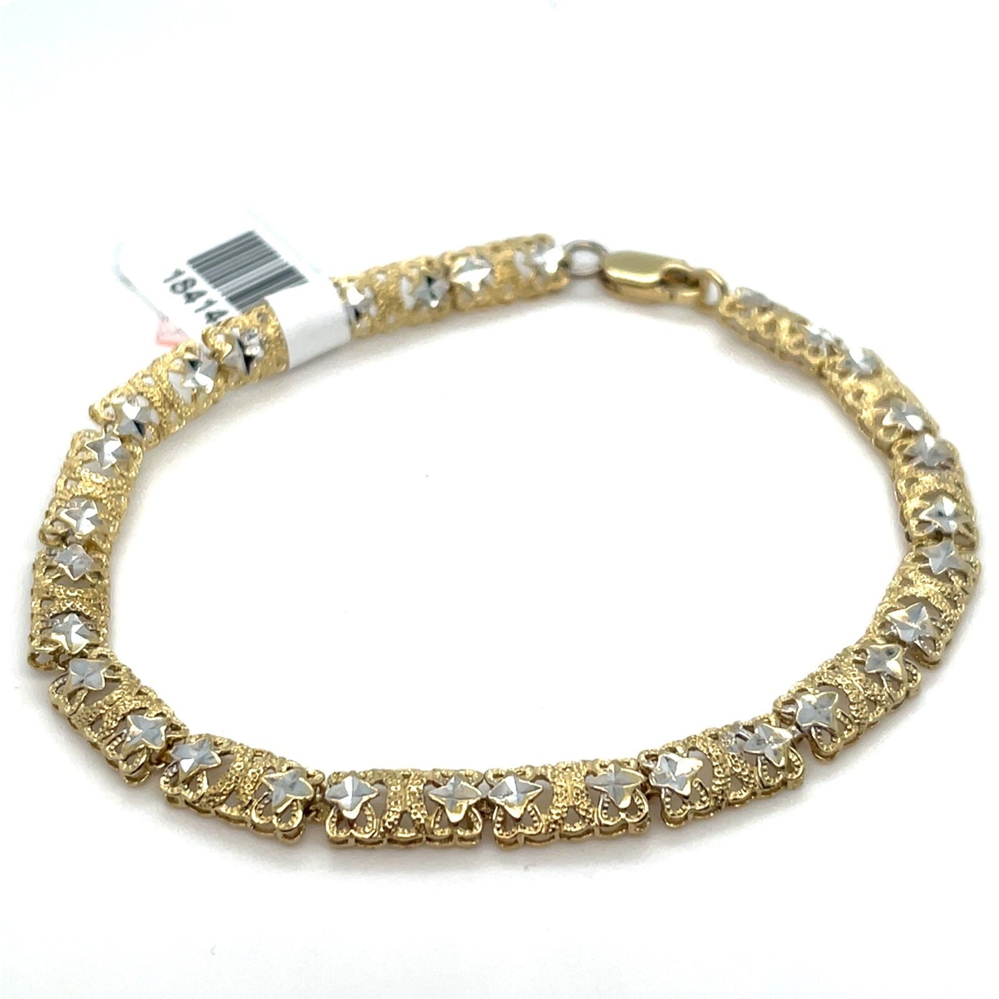 14KT Yellow Gold 7” Rectangle Link Bracelet 5.60g 1841440