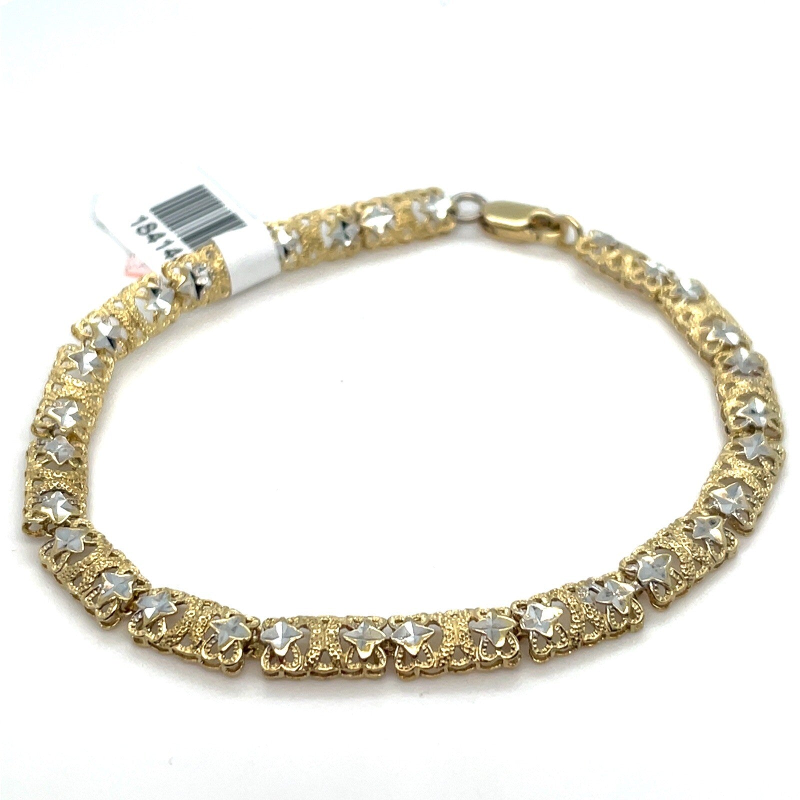 14KT Yellow Gold 7” Rectangle Link Bracelet 5.60g 1841440