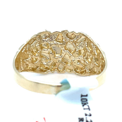 10k Yellow Gold Nugget Ring 2.20g Size 93