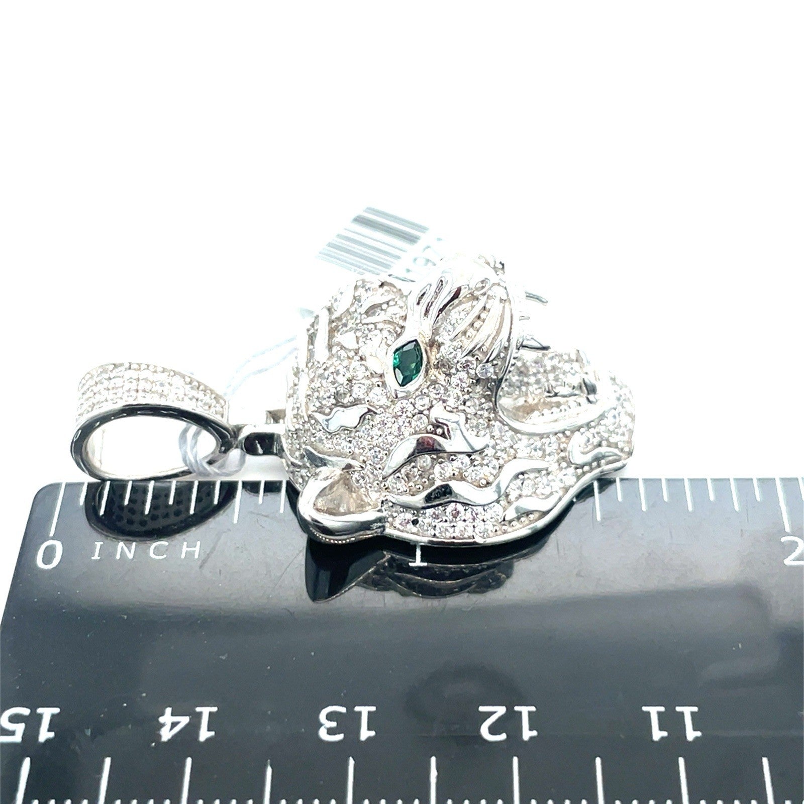 925 Sterling Silver CZ Jaguar Pendant 11.70g 3