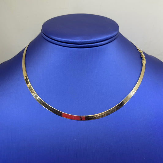 14k Yellow Gold 16” Herringbone Necklace 5.16g 3.8mm 0