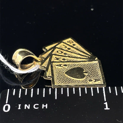 10k Yellow Gold Royal Flush Cards Pendant 2.00g2