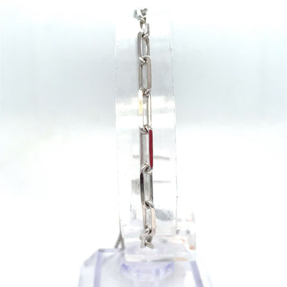 925 Sterling Silver Lariat Paper Clip Bracelet 4.40g0