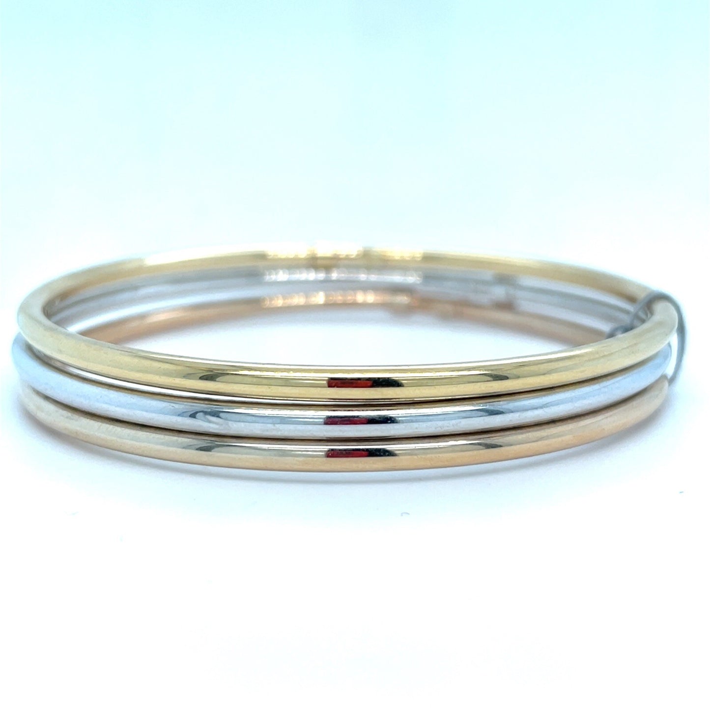 14kt Tri Color Gold Bangle Bracelet 3 Piece 8.70g 3mm 171433/31