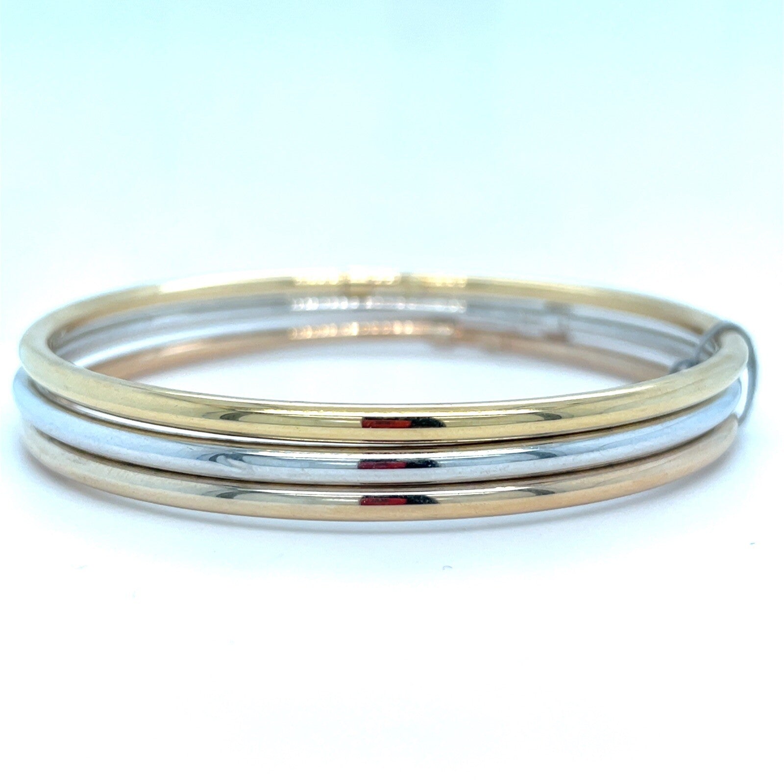 14kt Tri Color Gold Bangle Bracelet 3 Piece 8.70g 3mm 171433/31