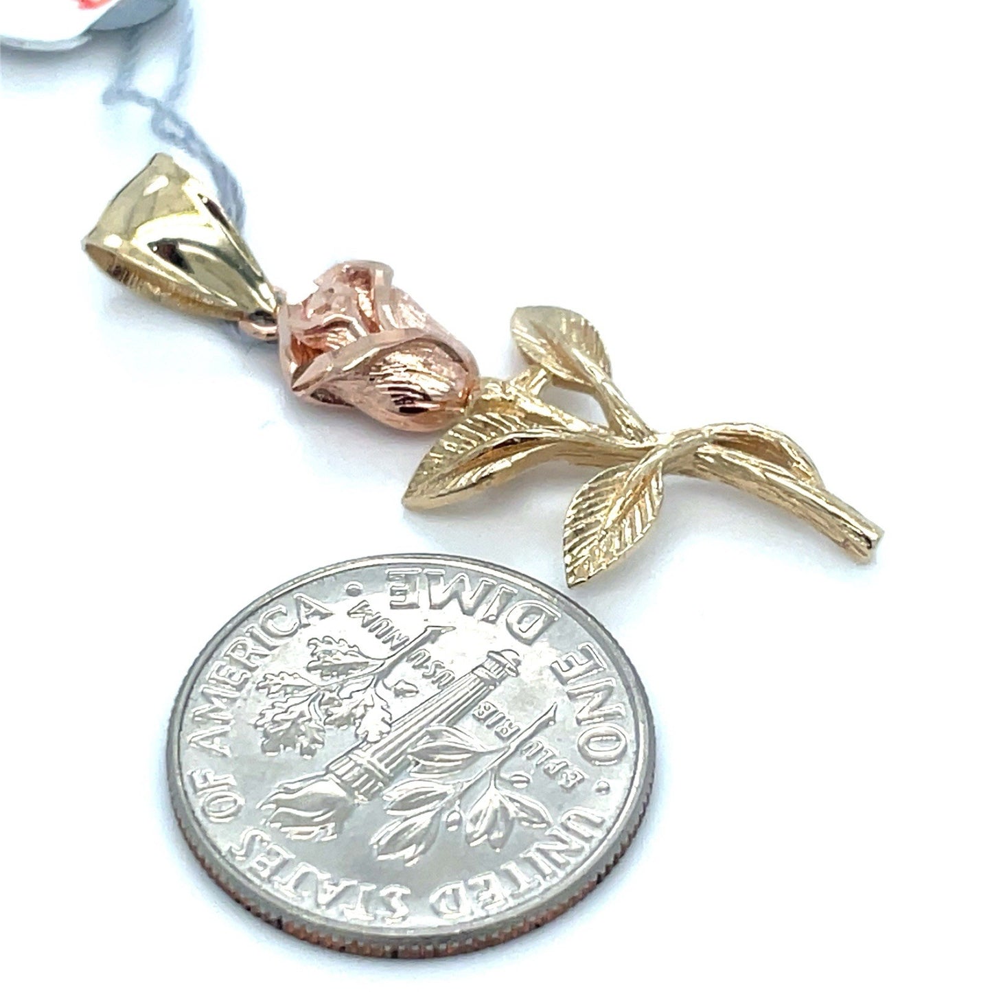 14k Two Tone Gold Women’s Rose Pendant 2.50g2