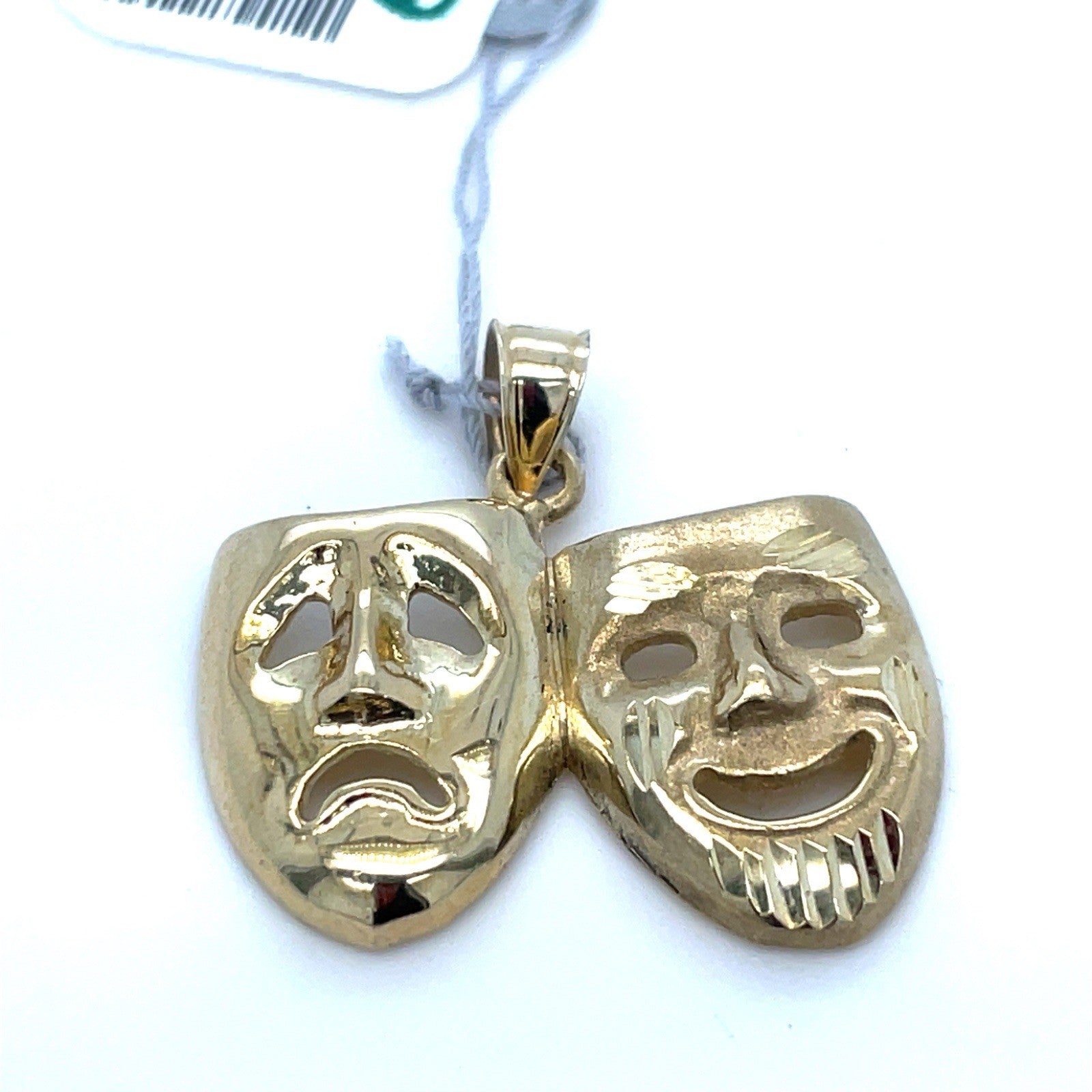 10k Yellow Gold Smile Now Cry Later Pendant 3.50g0