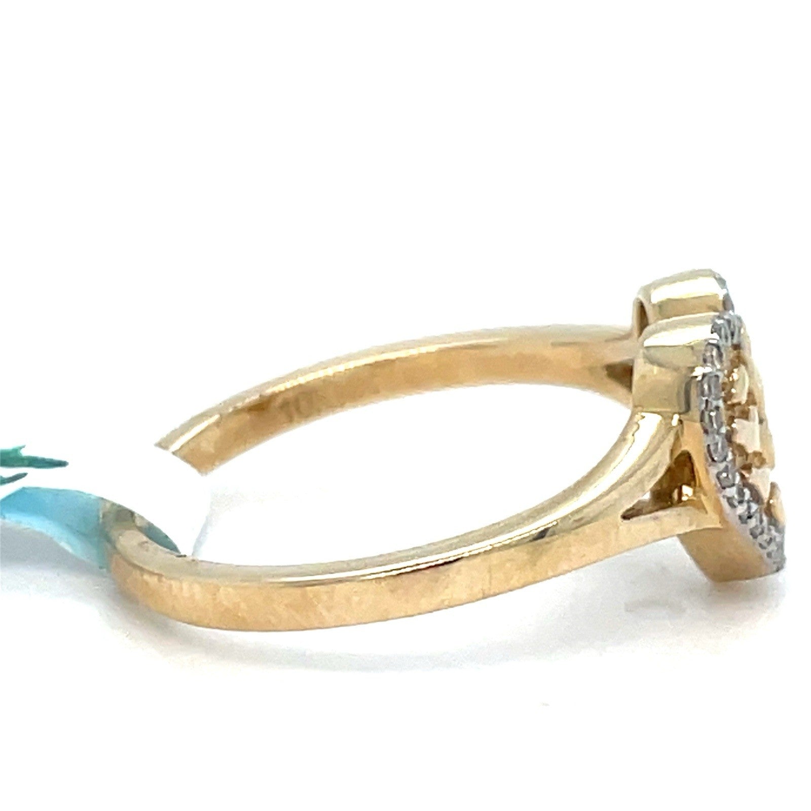 10k Yellow Gold Diamond Nugget Heart Ring 2.50g .10CTW Size 71