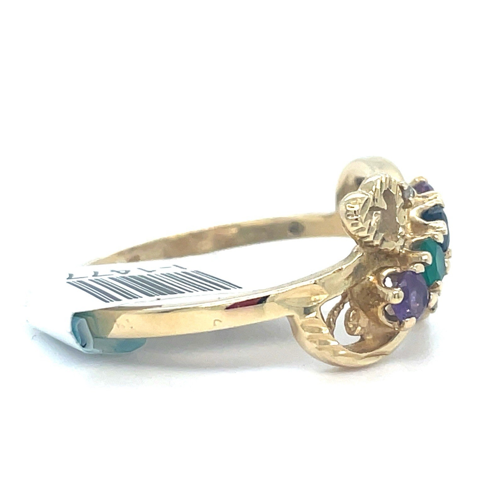 14k Yellow Gold Womens Multi Color Ring 3.20g Size 101