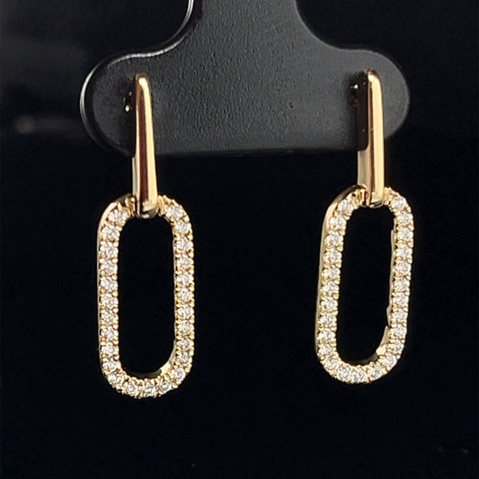 14 karat yellow gold diamond paperclip earrings G/H VS .3ctw0
