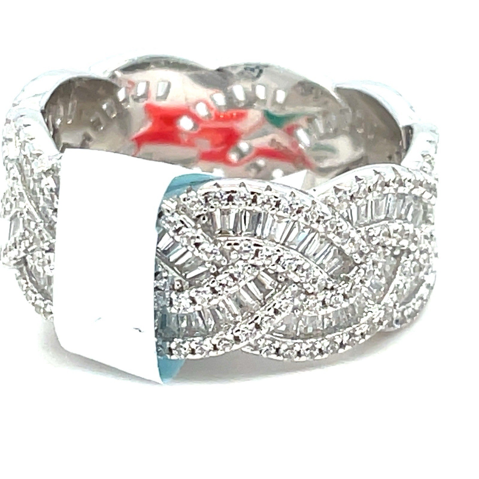 925 Sterling Silver Women’s CZ Swirls Ring 7.15g Size 82