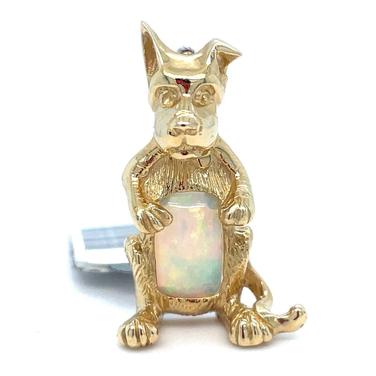 14k Yellow Gold Dog Opal Pendant 5.70g 0