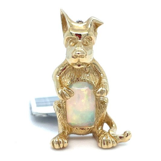 14k Yellow Gold Dog Opal Pendant 5.70g 0