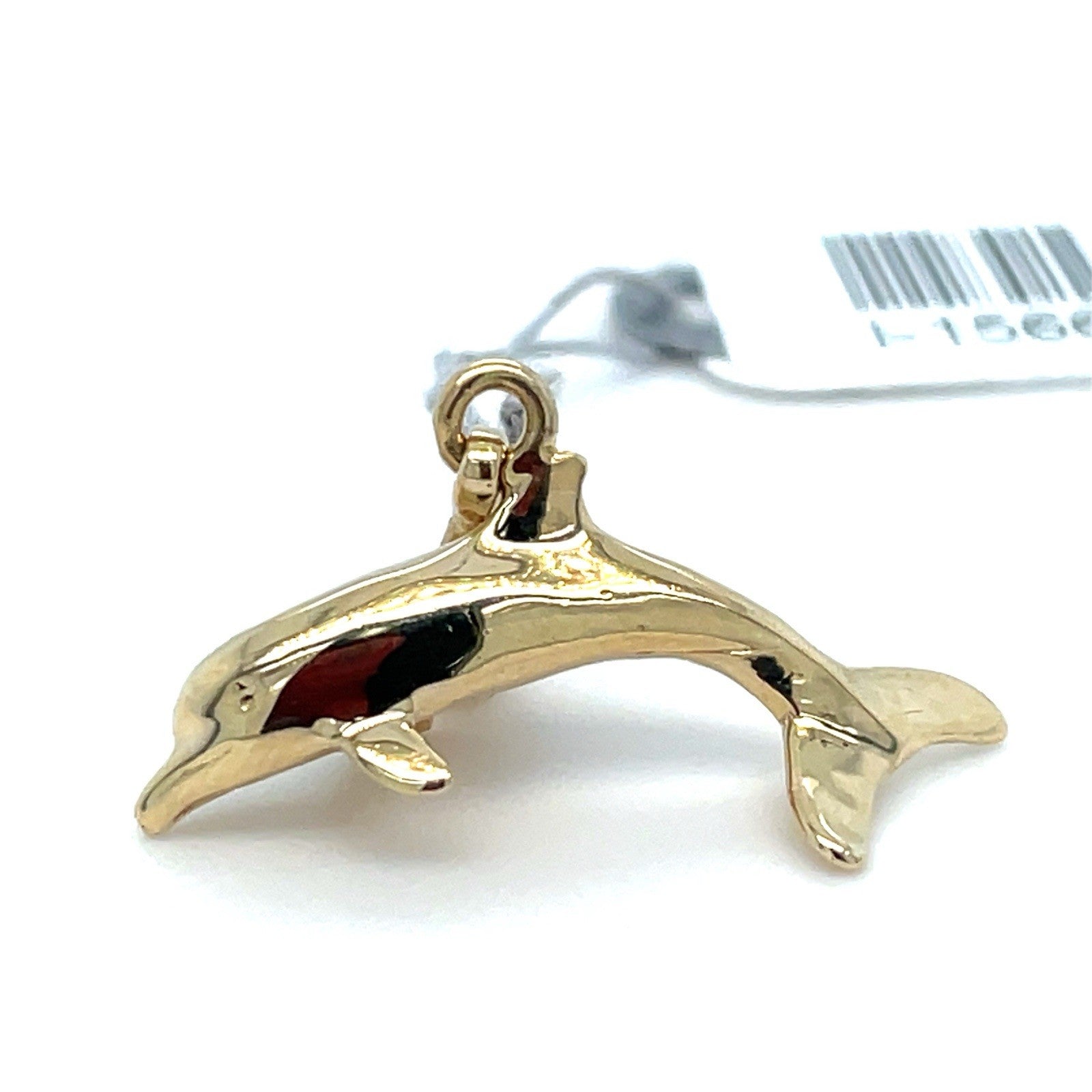 14k Yellow Gold Women’s 3d Dolphin Pendant 3.00g 1