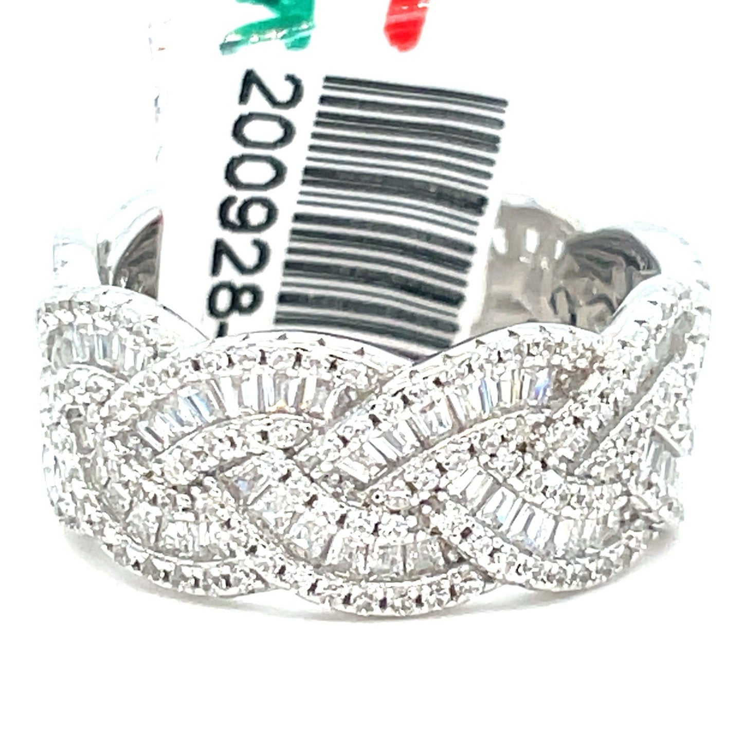 925 Sterling Silver Women’s CZ Swirls Ring 7.15g Size 80