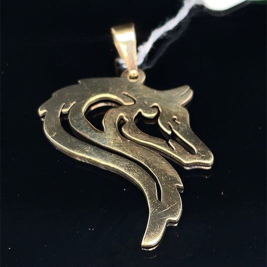 14kt Yellow Gold Husky Flat Pendant 5.20g0