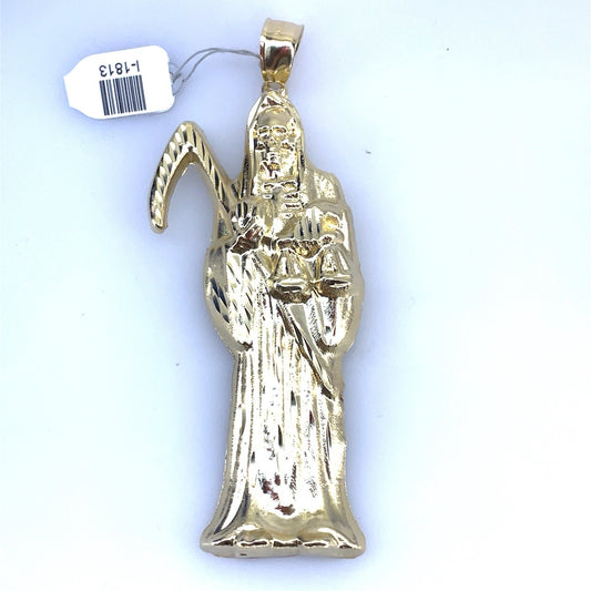 10k Yellow Gold XL Santa Muerte Pendant 14.90g0