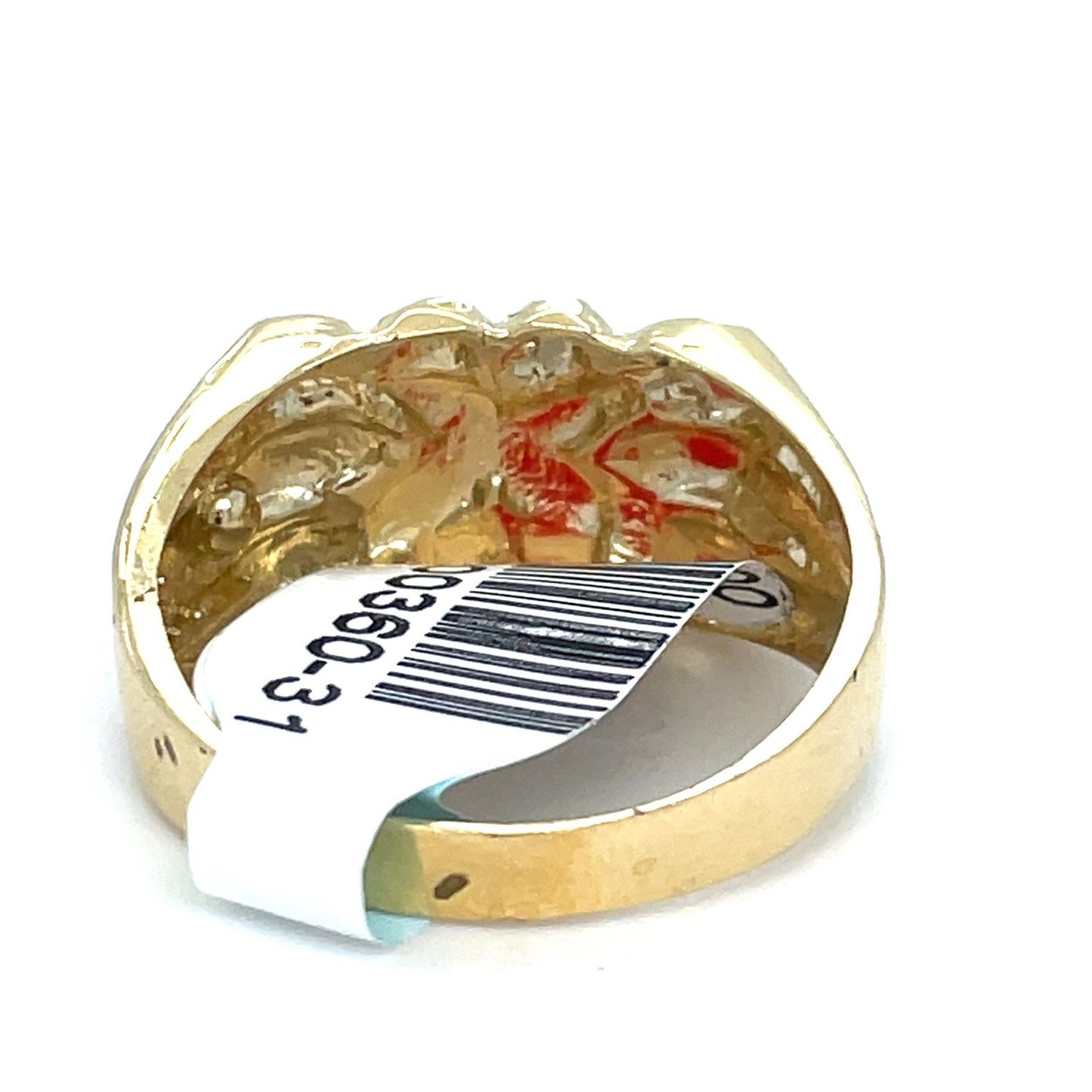 10K Yellow Gold Men’s X Shape Nugget Ring 4.36g Size 9.52