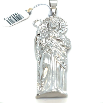 925 Sterling Silver CZ Large San Judas Pendant 16.60g1
