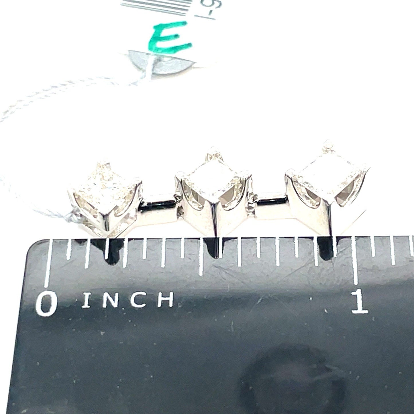 14k White Gold Princess Cut Diamond Pendant 2.20g I/j 1CTW I12