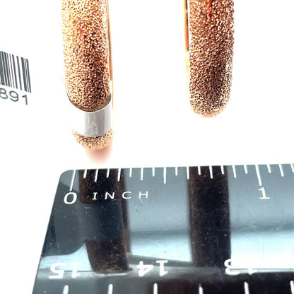 14k Rose Gold Women’s Hollow Hoop Sparkle Cut Earrings 3.00g 3