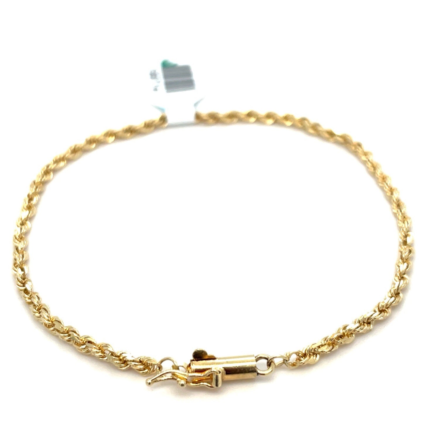 14k Yellow Gold 7.5” Solid Rope Bracelet 4.30g 2.5mm 2