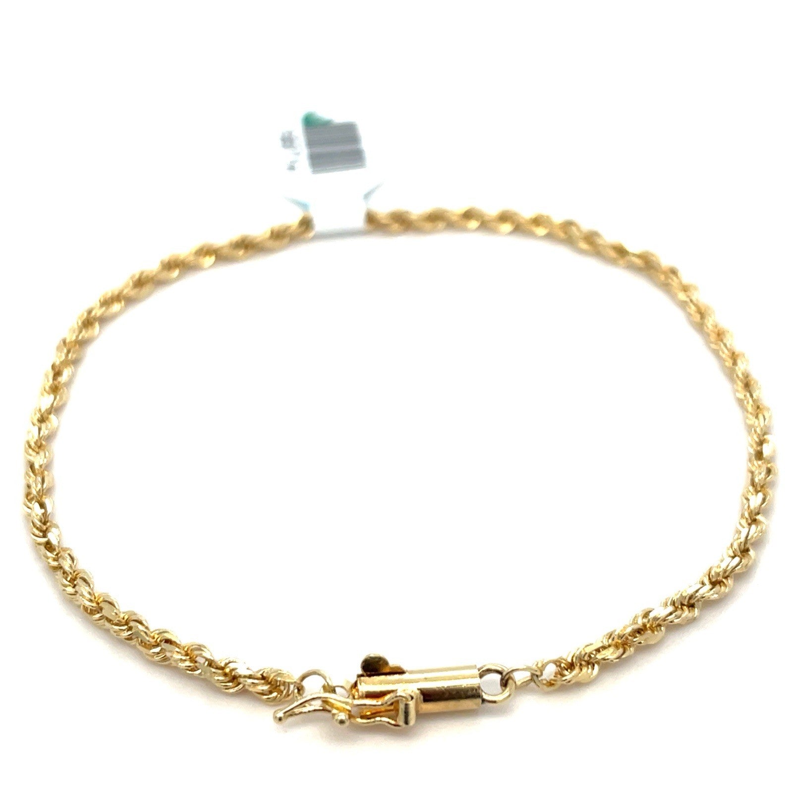 14k Yellow Gold 7.5” Solid Rope Bracelet 4.30g 2.5mm 2