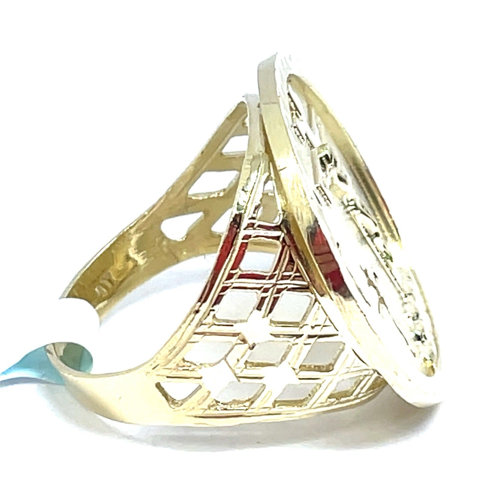 10k Yellow Gold Round 4 Cross Ring 7.20g Size 121