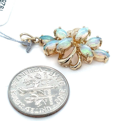 14k Yellow Gold Women’s Opal Swirls Pendant 2.70g 2