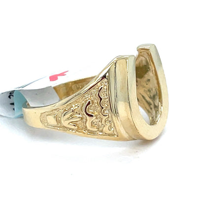 14k Yellow Gold Polished Horse Shoe Ring 4.20g Size 81