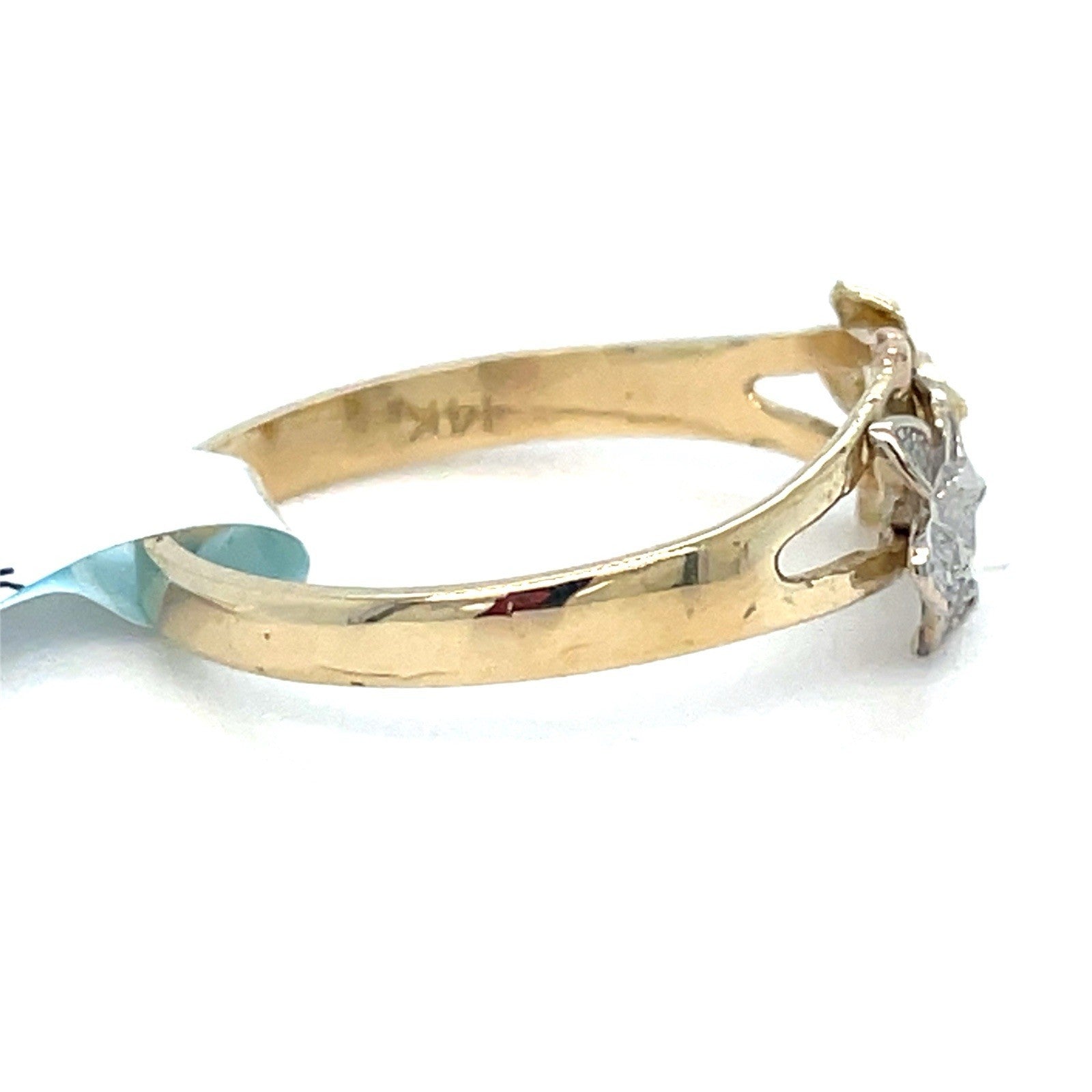 14K Two Tone Gold Women’s Flowers Ring 1.90g Size 71