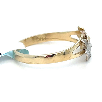14K Two Tone Gold Women’s Flowers Ring 1.90g Size 71